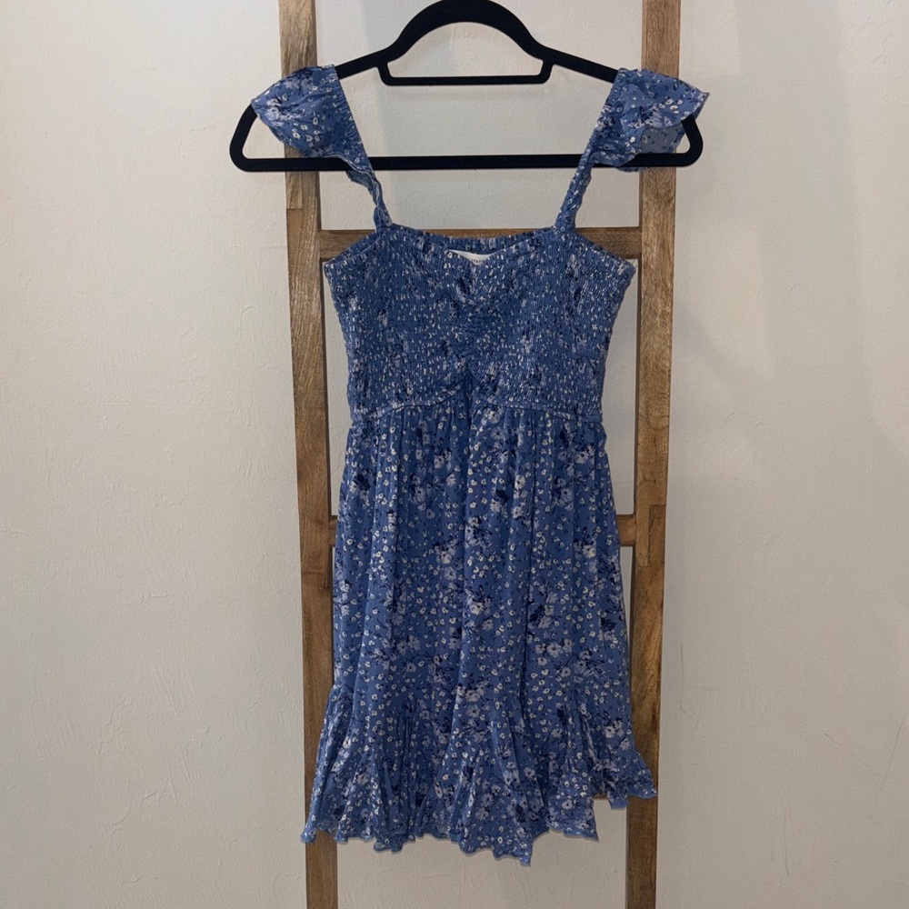Altar'd State Blue floral Textured Dress